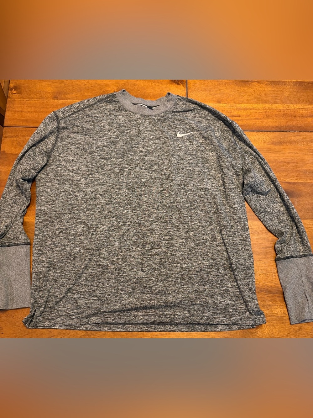 Nike Heather Gray Long Sleeve Performance Running long sleeve T